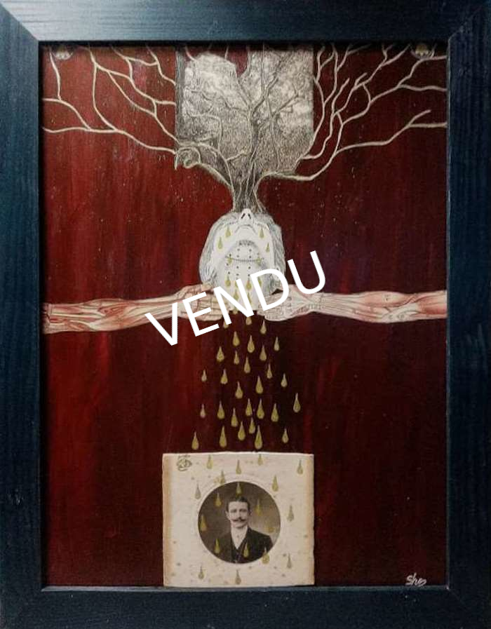 Shori-Artiste-Collagiste-granulation-Vendu-ARTree-Ybackgalerie