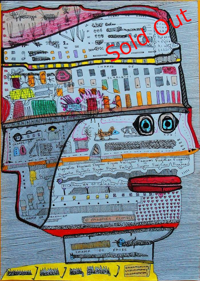 Yves D'Anglefort-Autoportrait-Sold-Out-Art-Brut-Outsider-Art-Ybackgalerie-ARTree