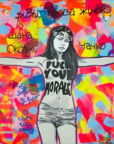 Fuck-your-morals-Street-Art-Urbain-Sara-Chelou-Ybackgalerie-ARTree