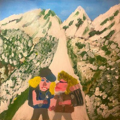 Julie-Pomme-deux-amoureuse-a-la-montagne-outsider-art-galerie-art-en-ligne-contemporain-ARtree-Ybackgalerie