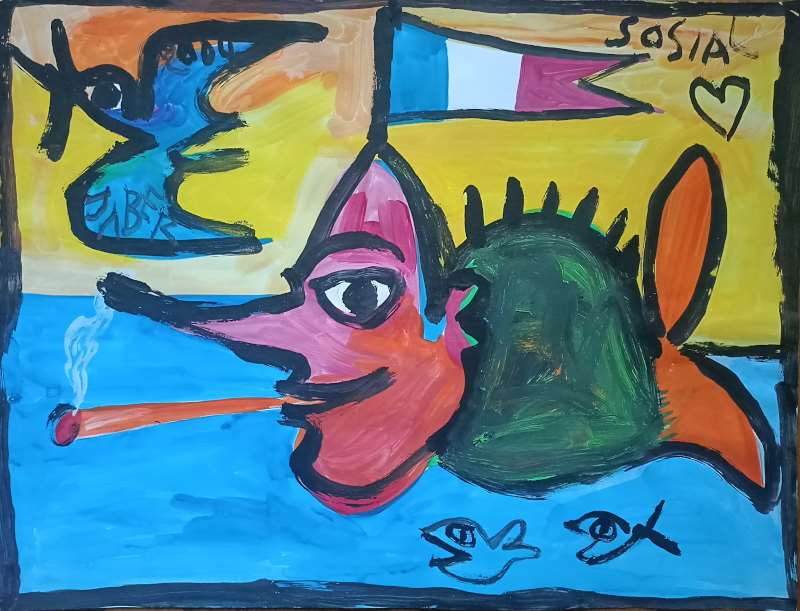 Jaber-El-Mahjoub-peinture-2004-acrylique-social-Art-Brut-Outsider-art-contemporain-Ybackgalerie-ARtree