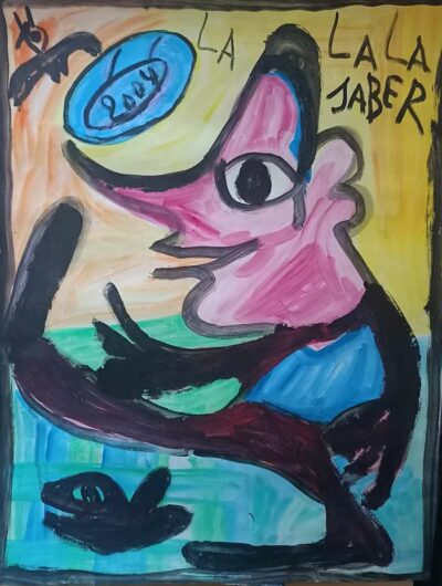 Jaber-El-Mahjoub-peinture-acrylique-La-La-la-Art-Brut-Outsider-art-contemporain-Ybackgalerie-ARtree