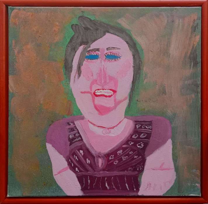 Julie-Pomme-autoportrait-outsider-art-galerie-art-en-ligne-contemporain-ARtree-Ybackgalerie